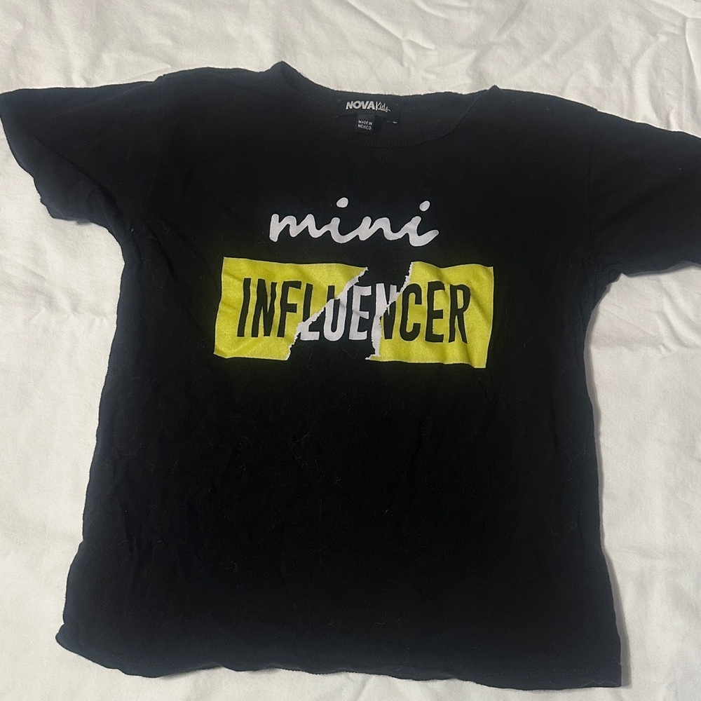 Kids Black Mini Influencer T-Shirt